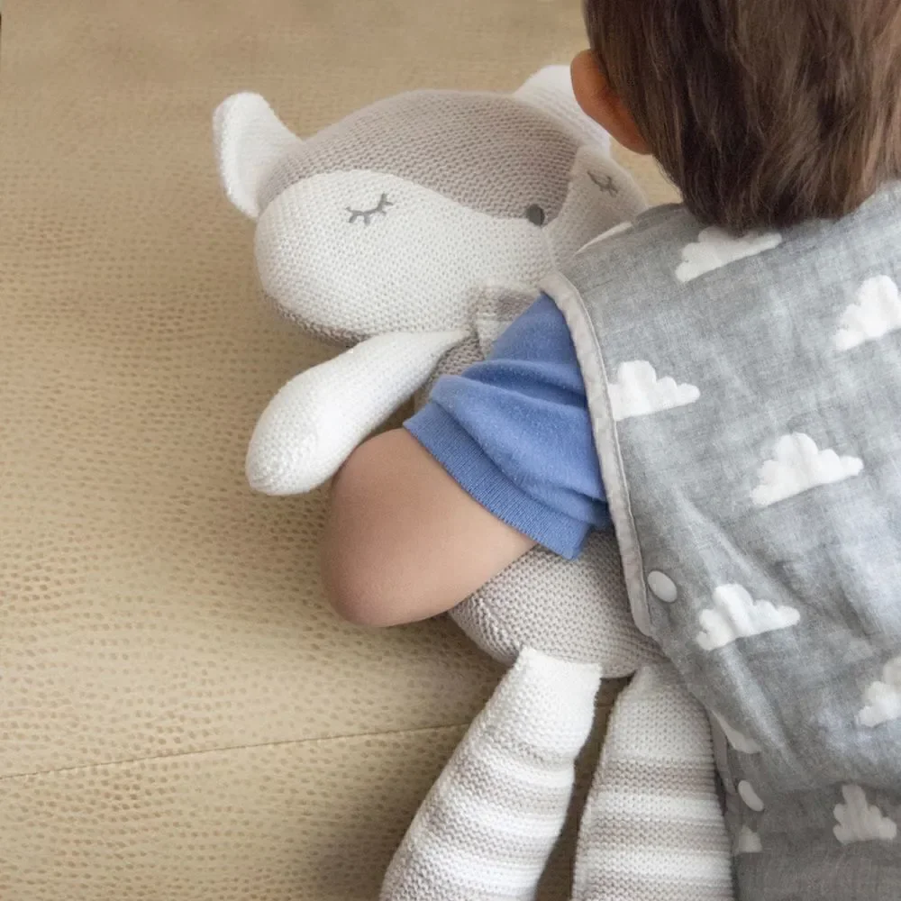Living Textiles “ Charlie” the fox cotton knit rattle